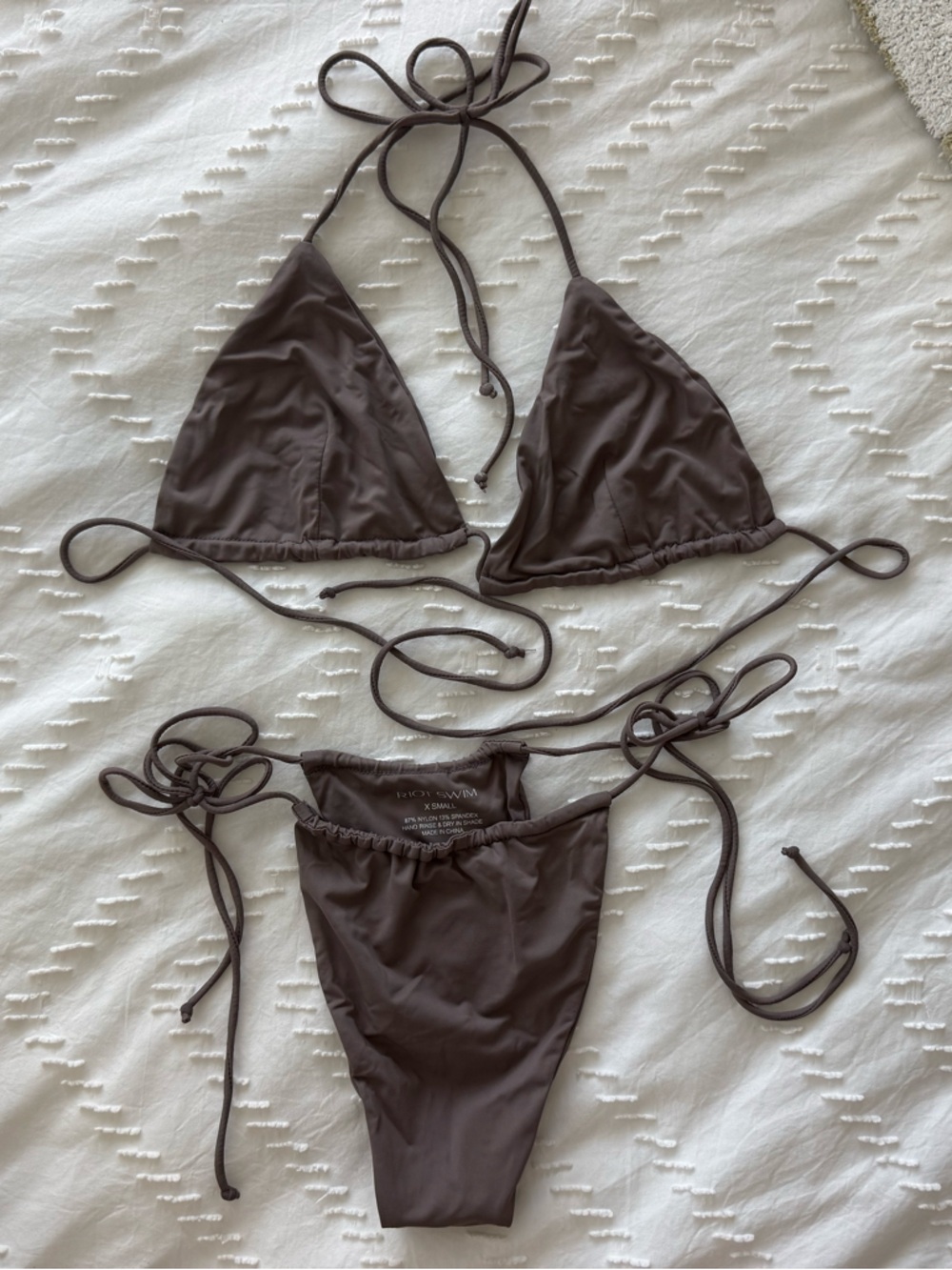 RIOT swim Taupe Bixi String Bikini Set